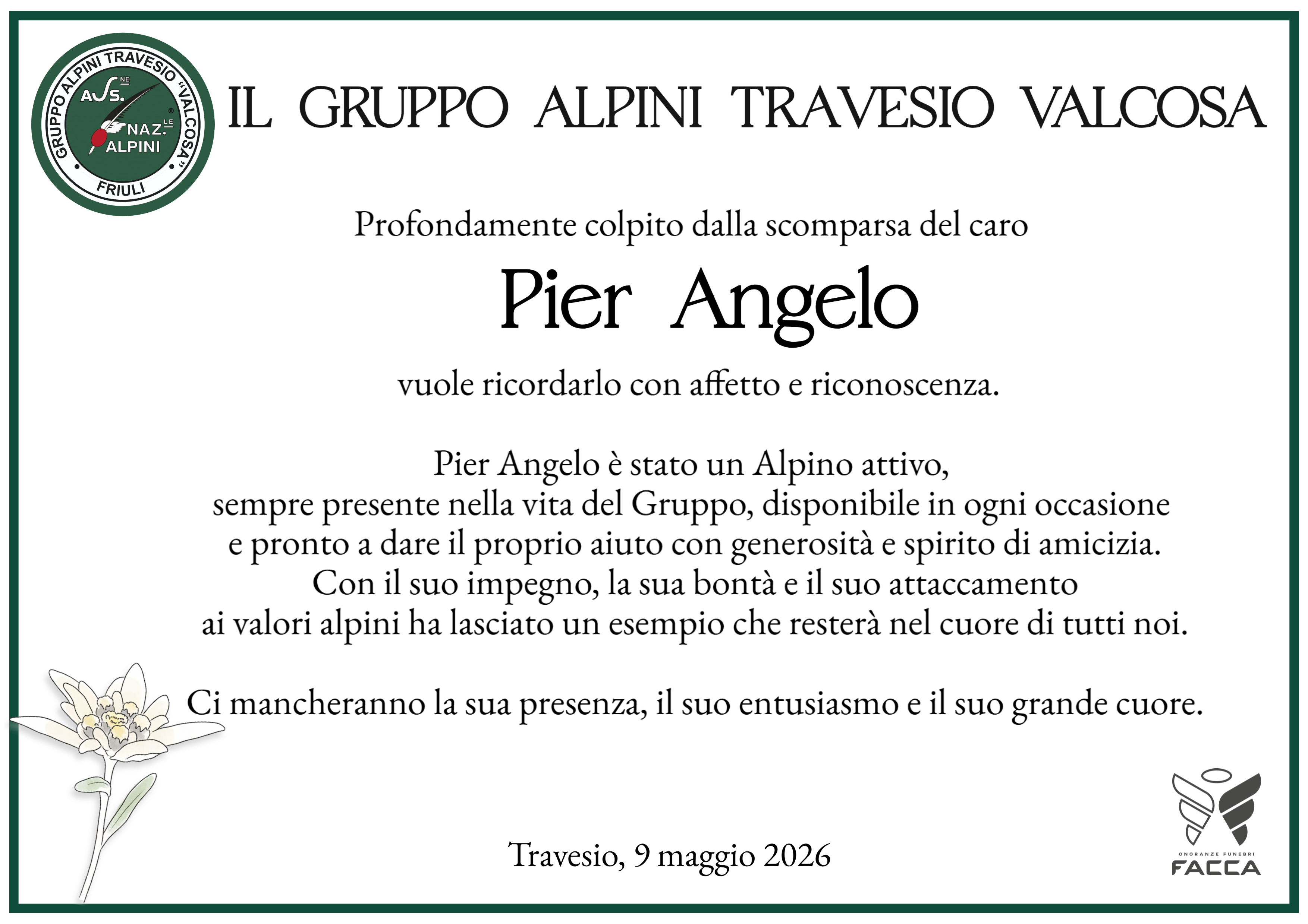 - inviata da GRUPPO ALPINI TRAVESIO VAL COSA