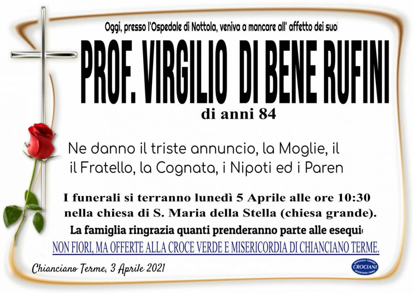 Prof. Virgilio di Bene Rufini