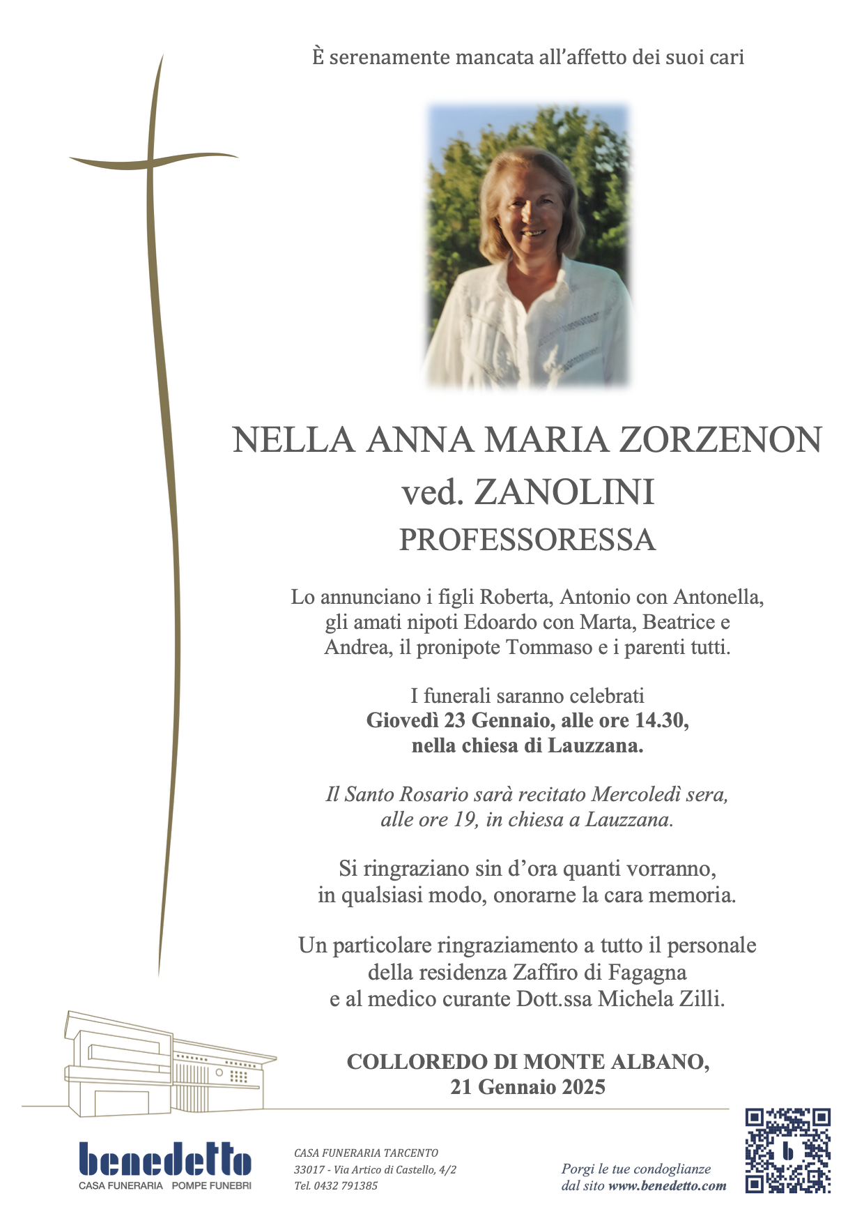 NELLA ANNA MARIA ZORZENON
