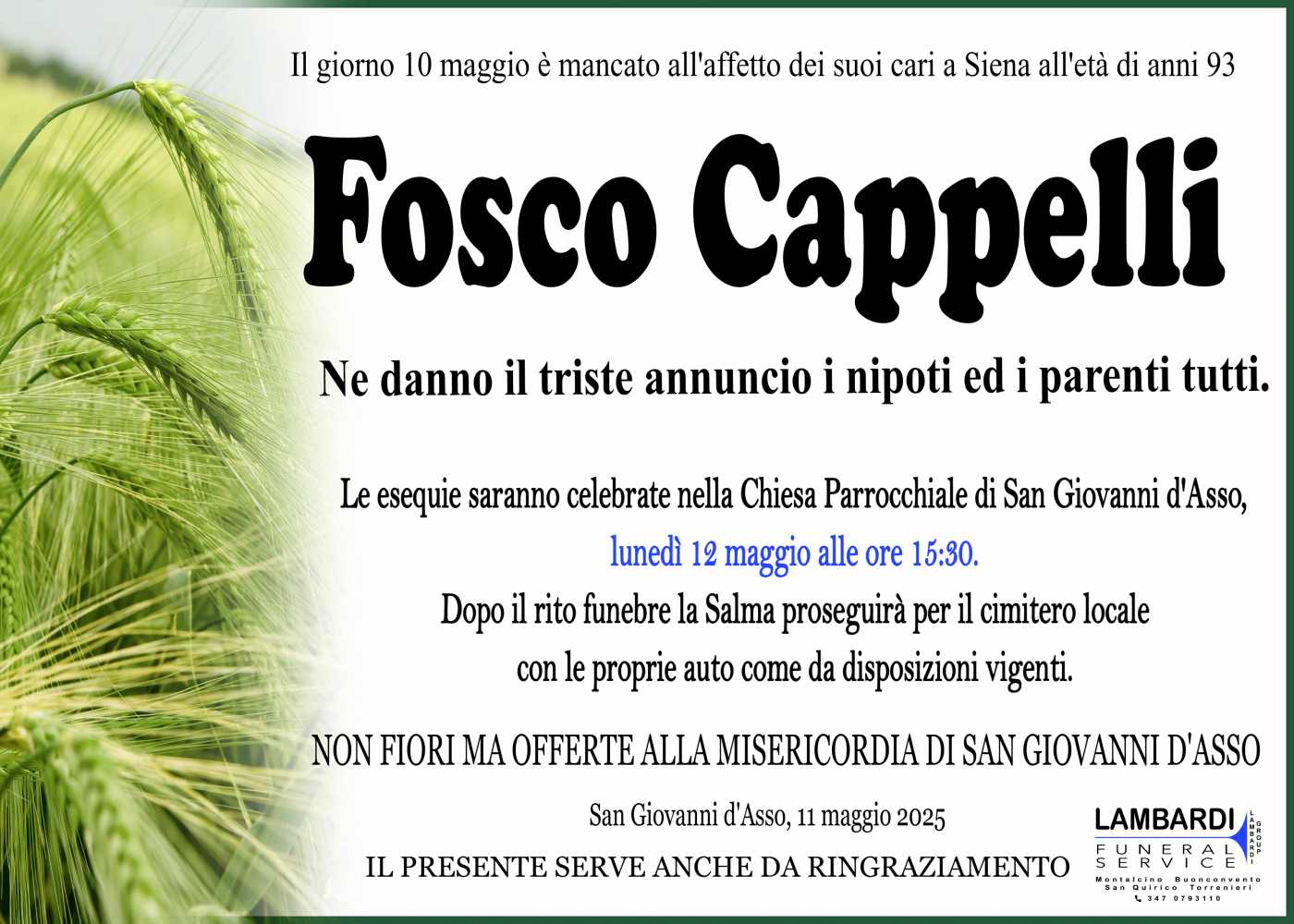 FOSCO CAPPELLI