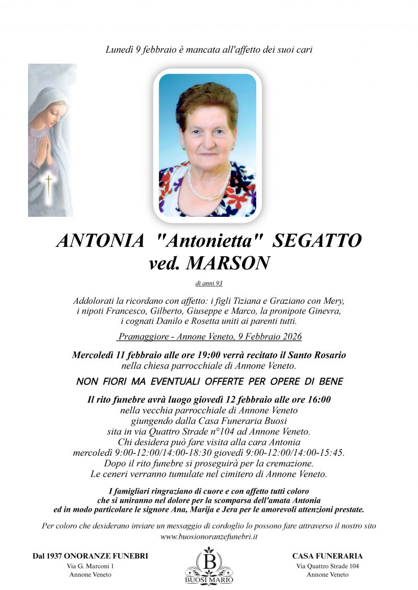 Segatto Antonia "Antonietta"