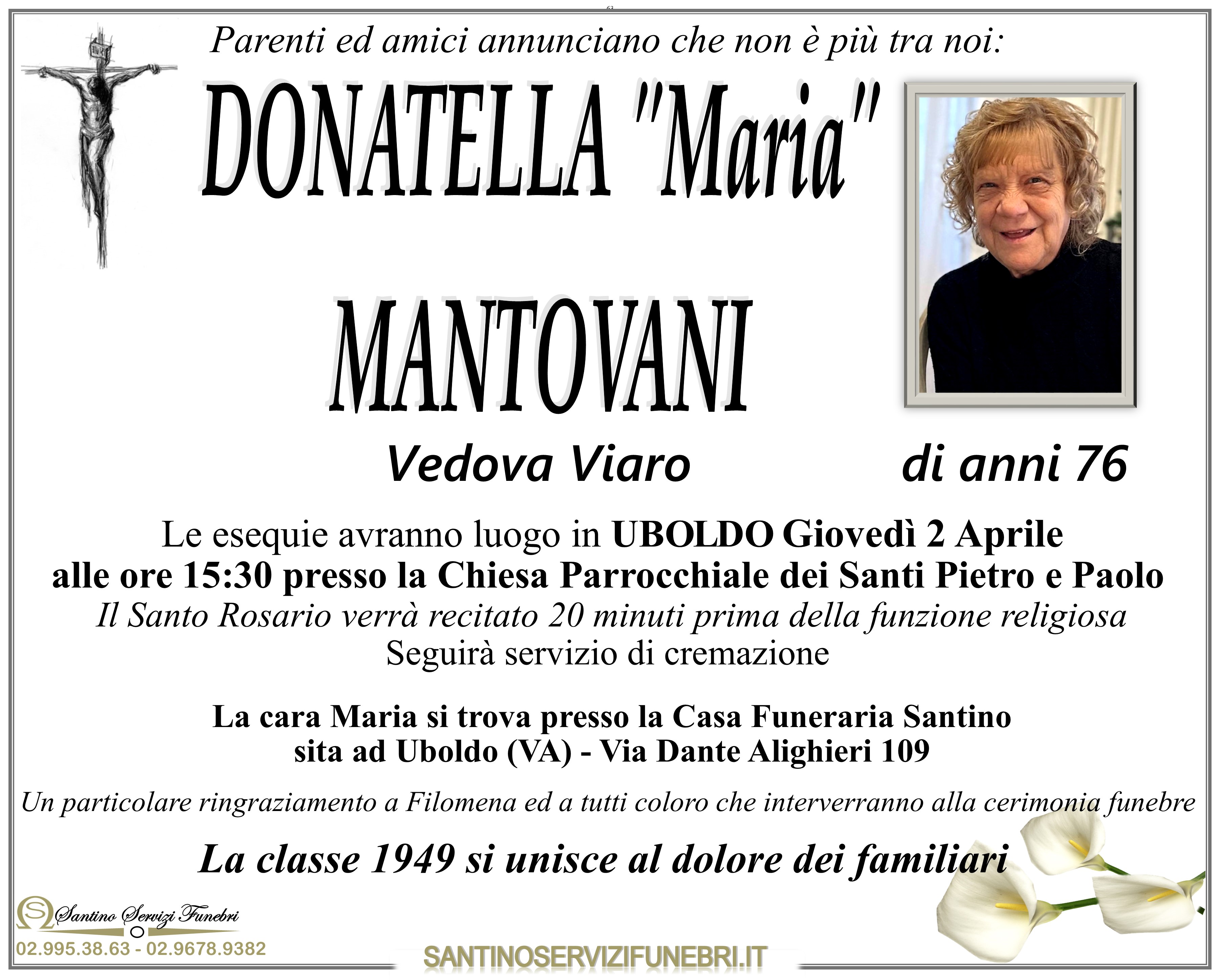 DONATELLA "Maria" MANTOVANI