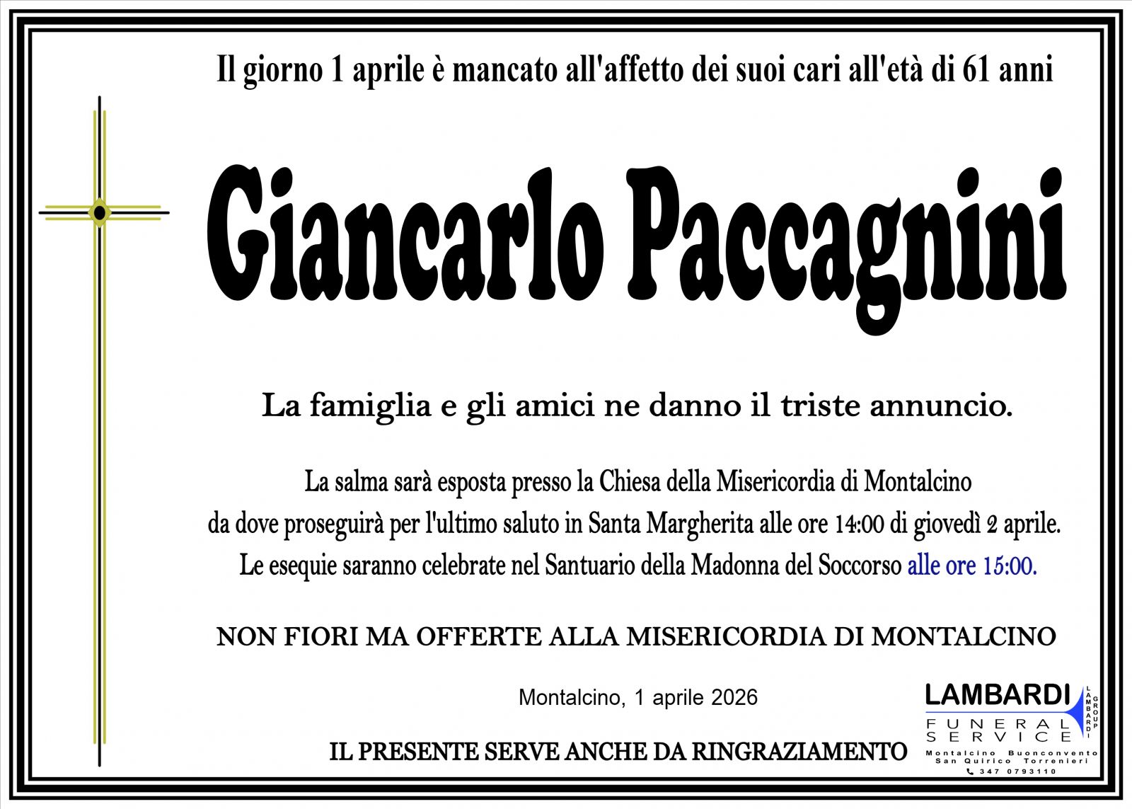 GIANCARLO PACCAGNINI