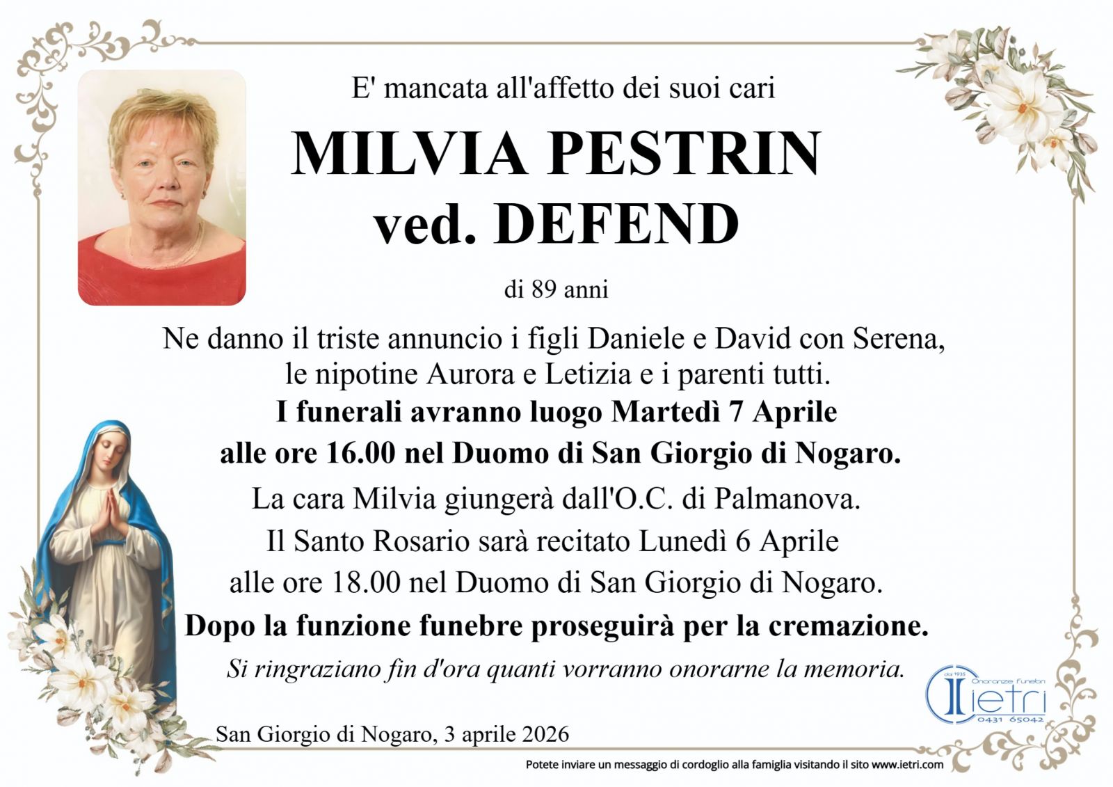 MILVIA PESTRIN