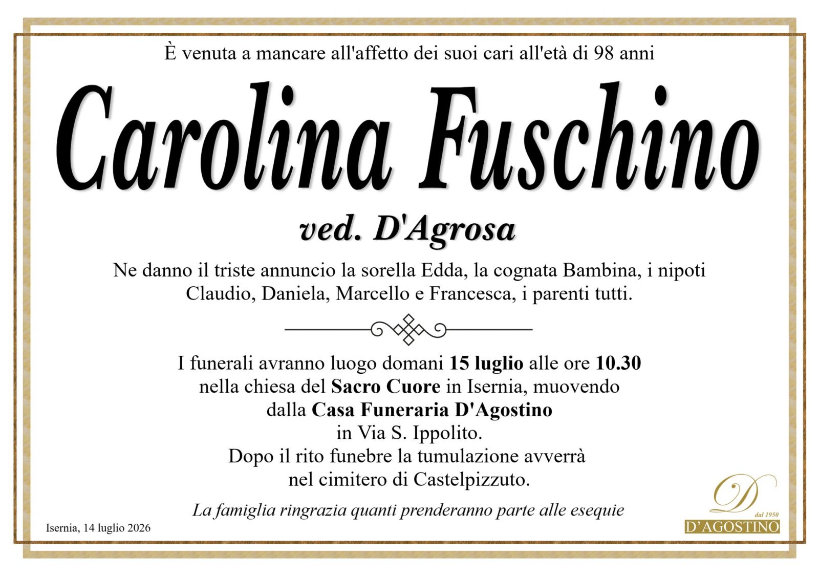 Letizia Maria Carolina Fuschino