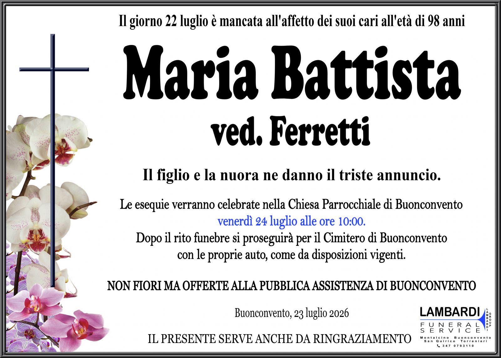 MARIA BATTISTA