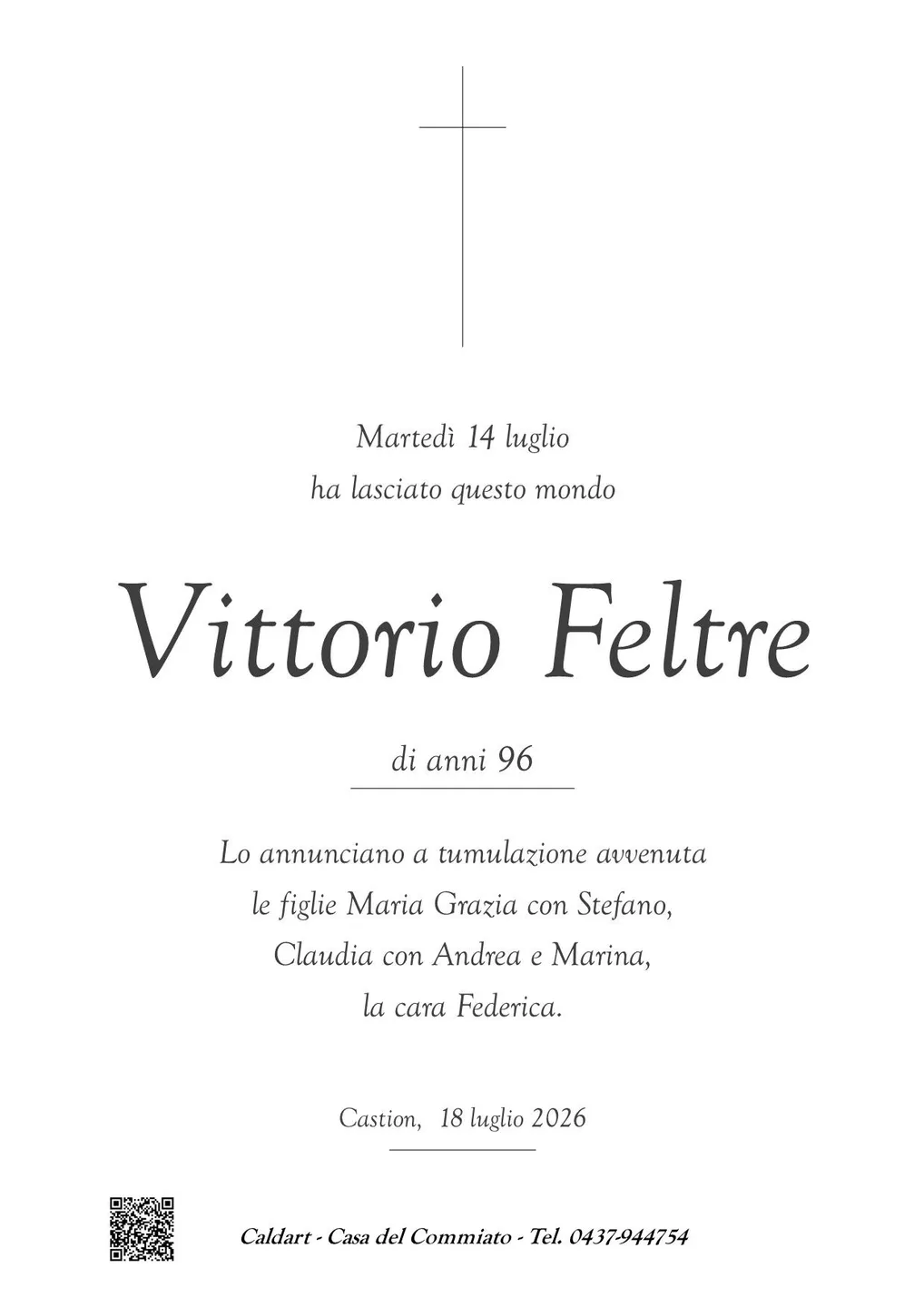 Epigrafe di Vittorio Feltre
