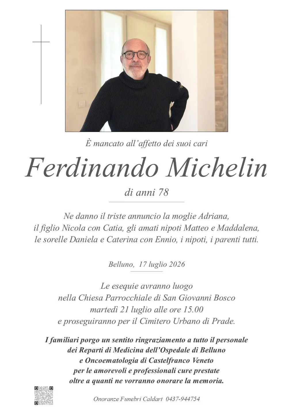 Epigrafe di Ferdinando Michelin