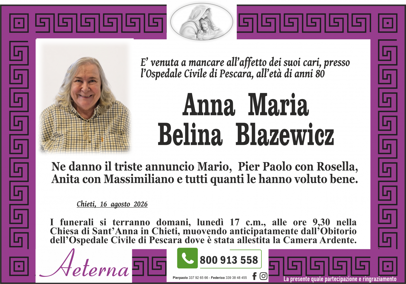 ANNA MARIA BELINA BLAZEWICZ