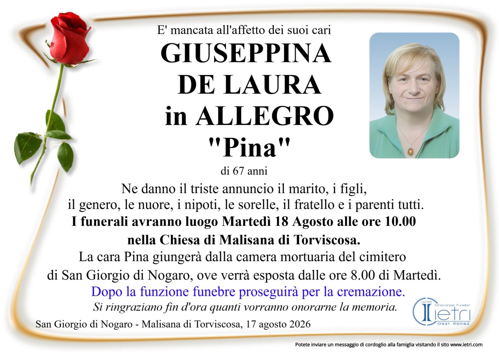 GIUSEPPINA DE LAURA