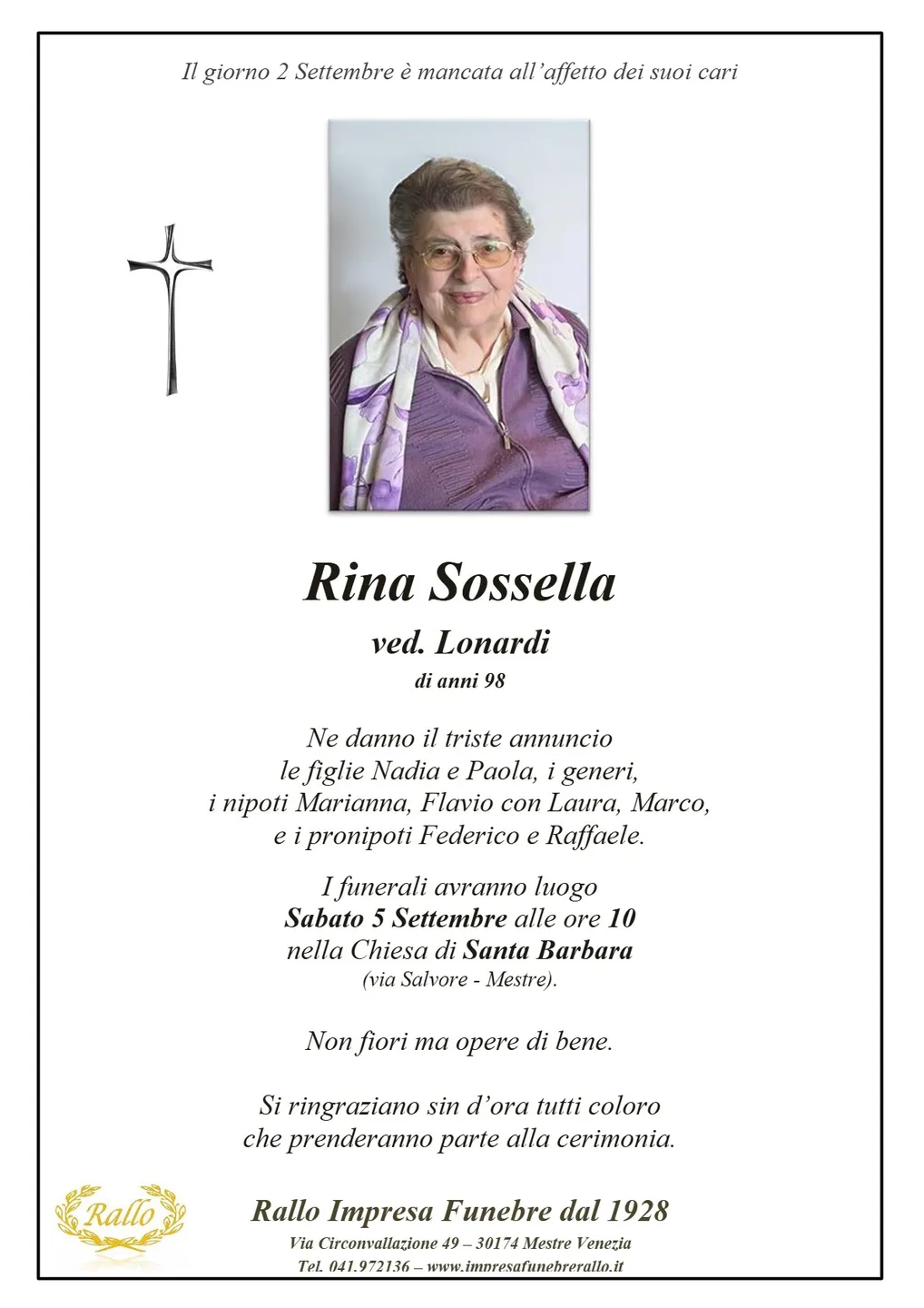 Manifesto di Rina Sossella
