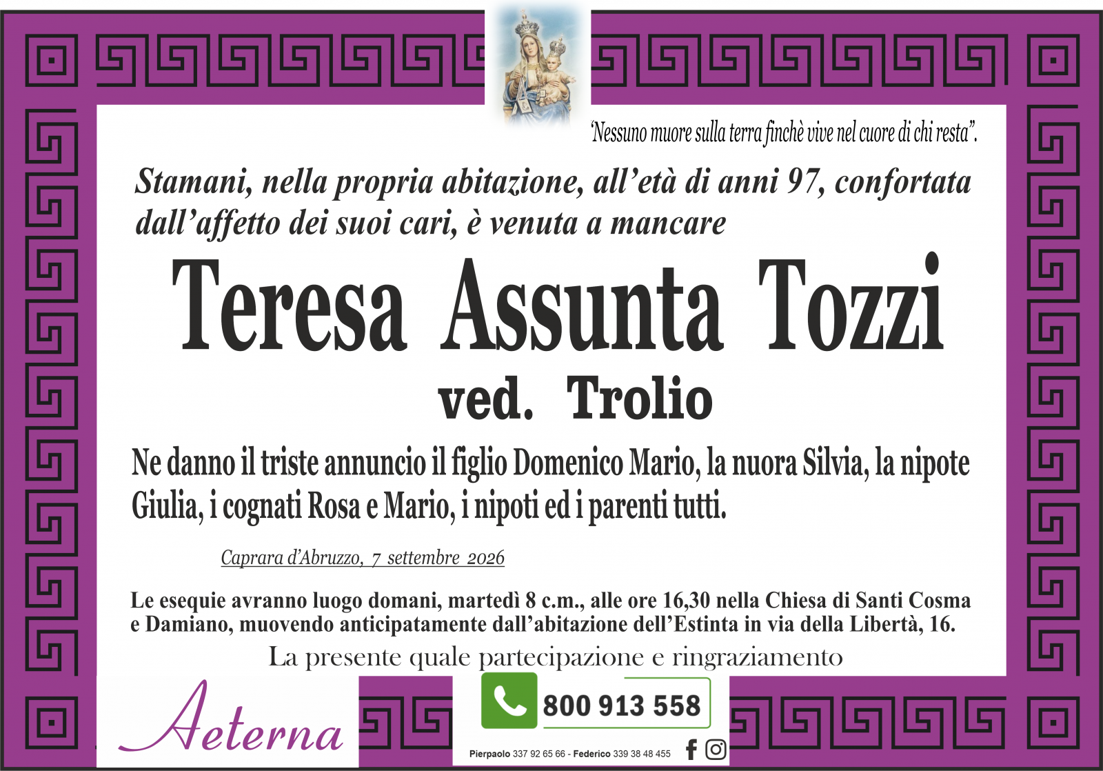 TERESA ASSUNTA TOZZI