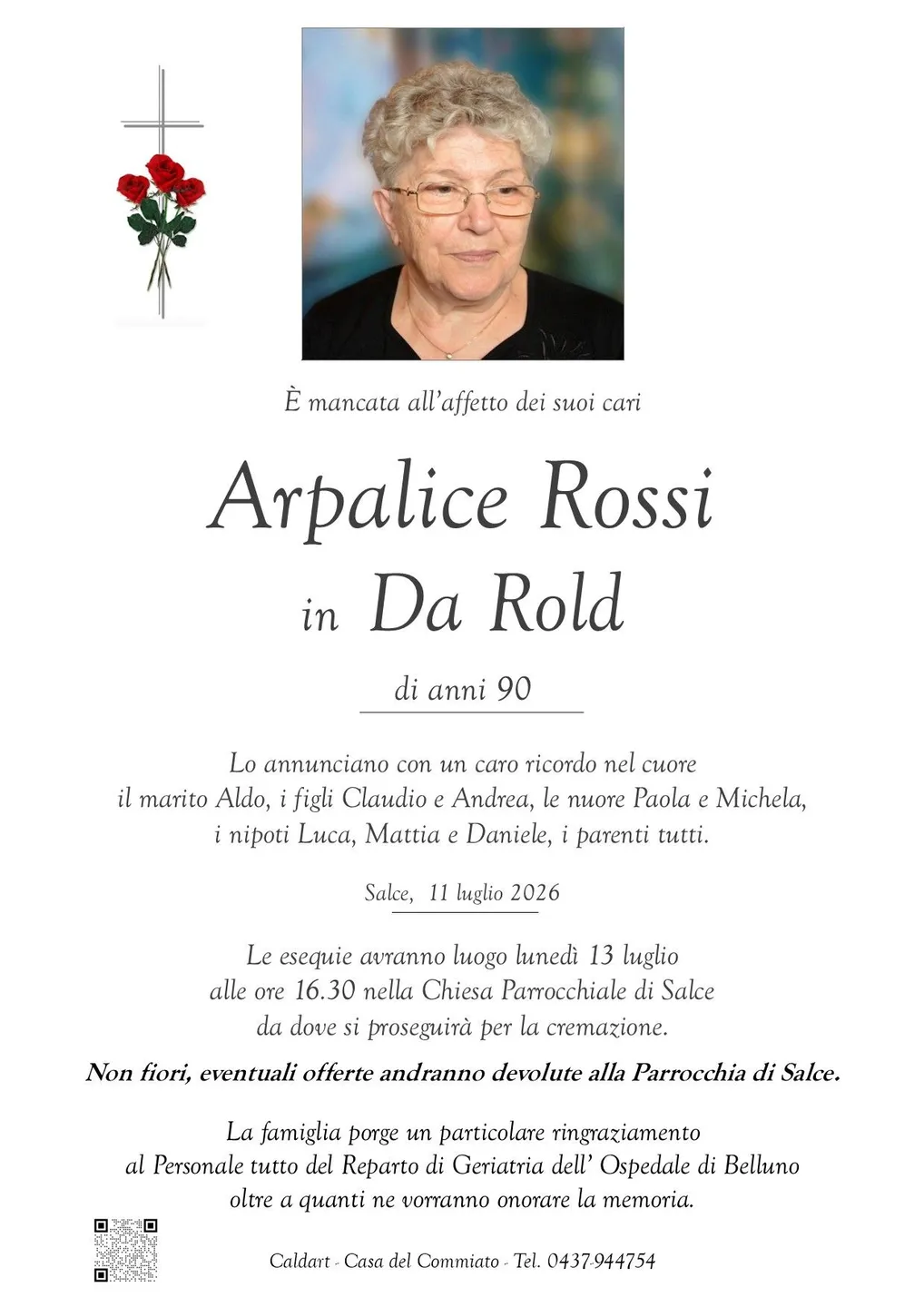 Epigrafe di Arpalice Rossi