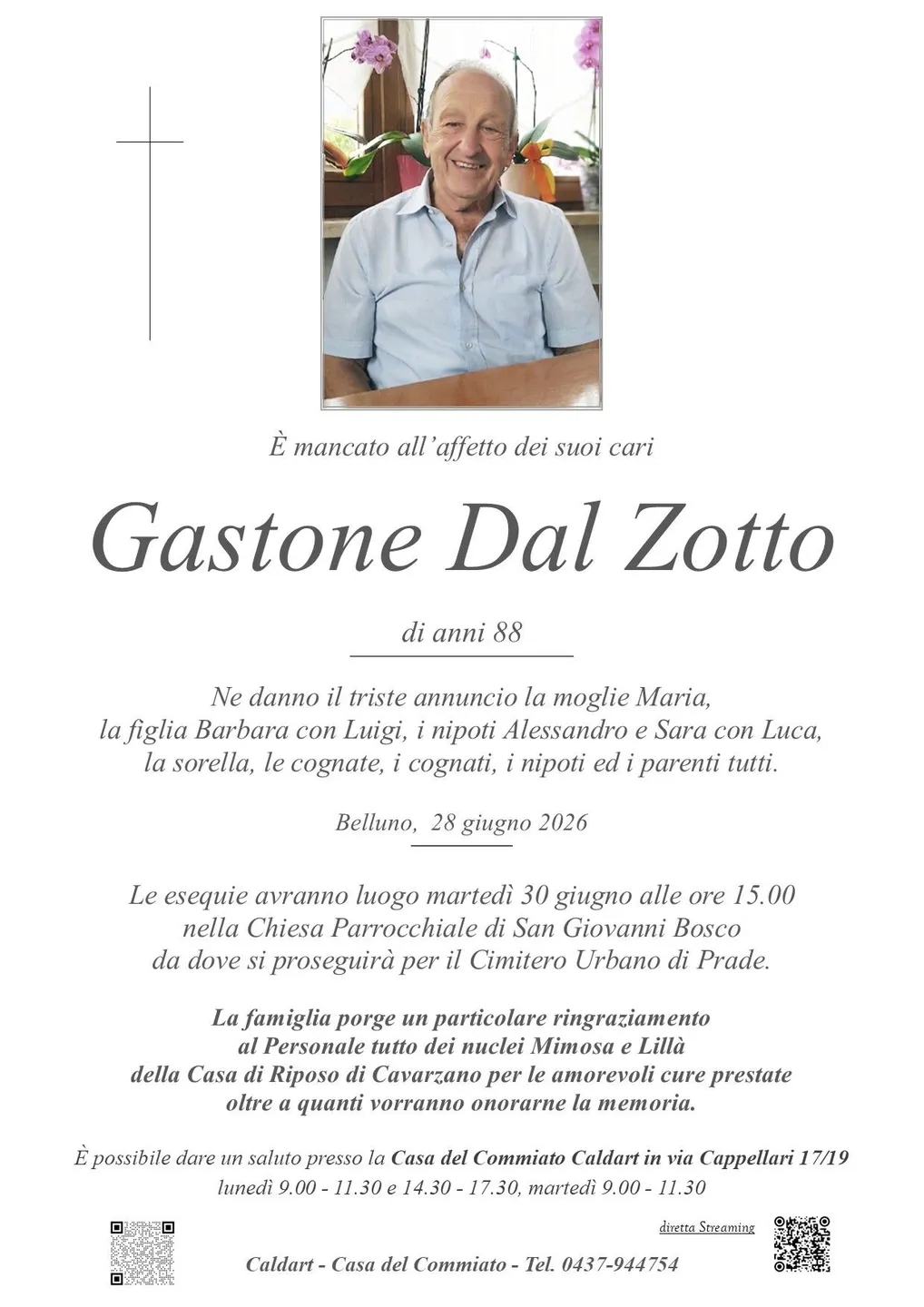 Epigrafe di Gastone Dal Zotto