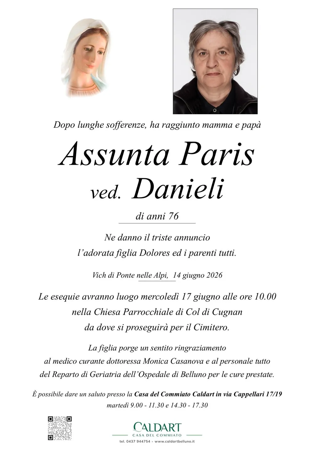 Epigrafe di Assunta Paris