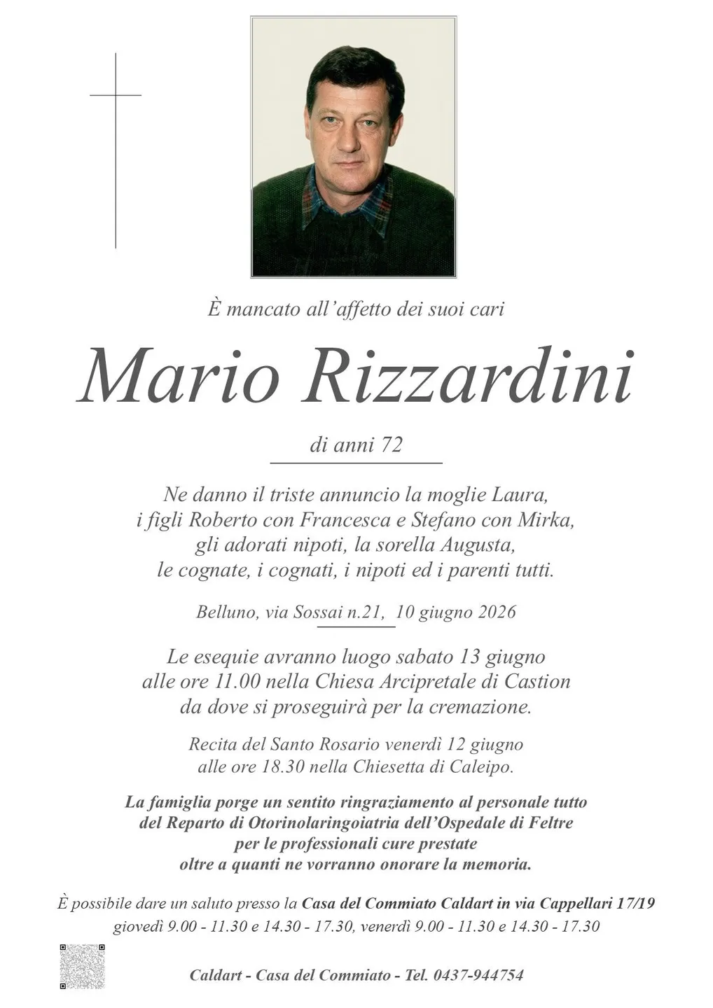 Epigrafe di Mario Rizzardini