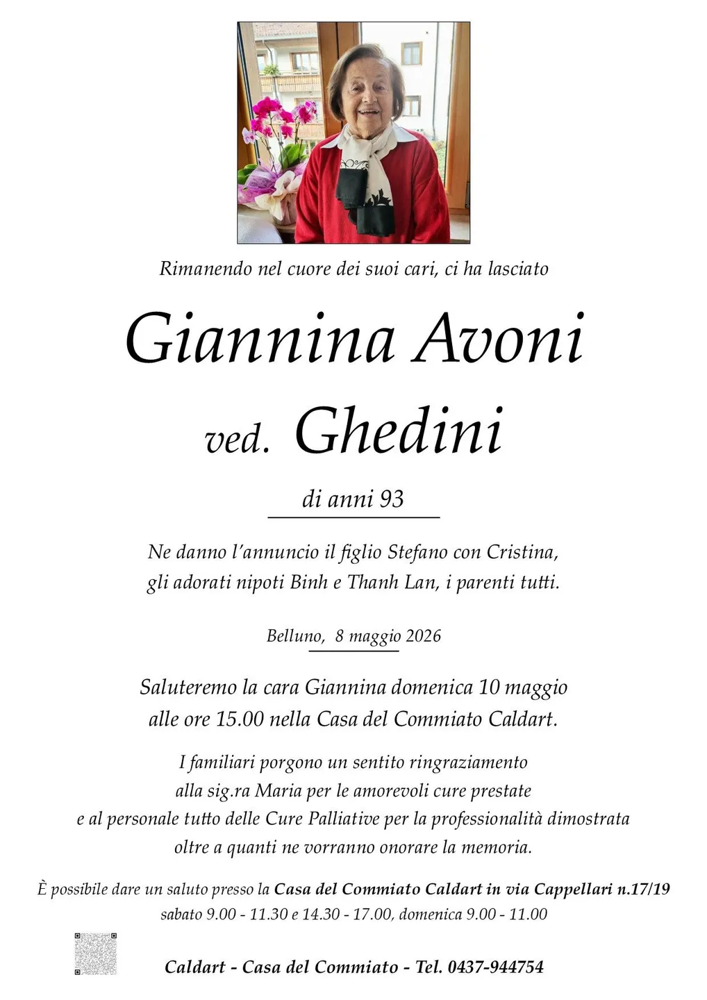 Epigrafe di Giannina Avoni