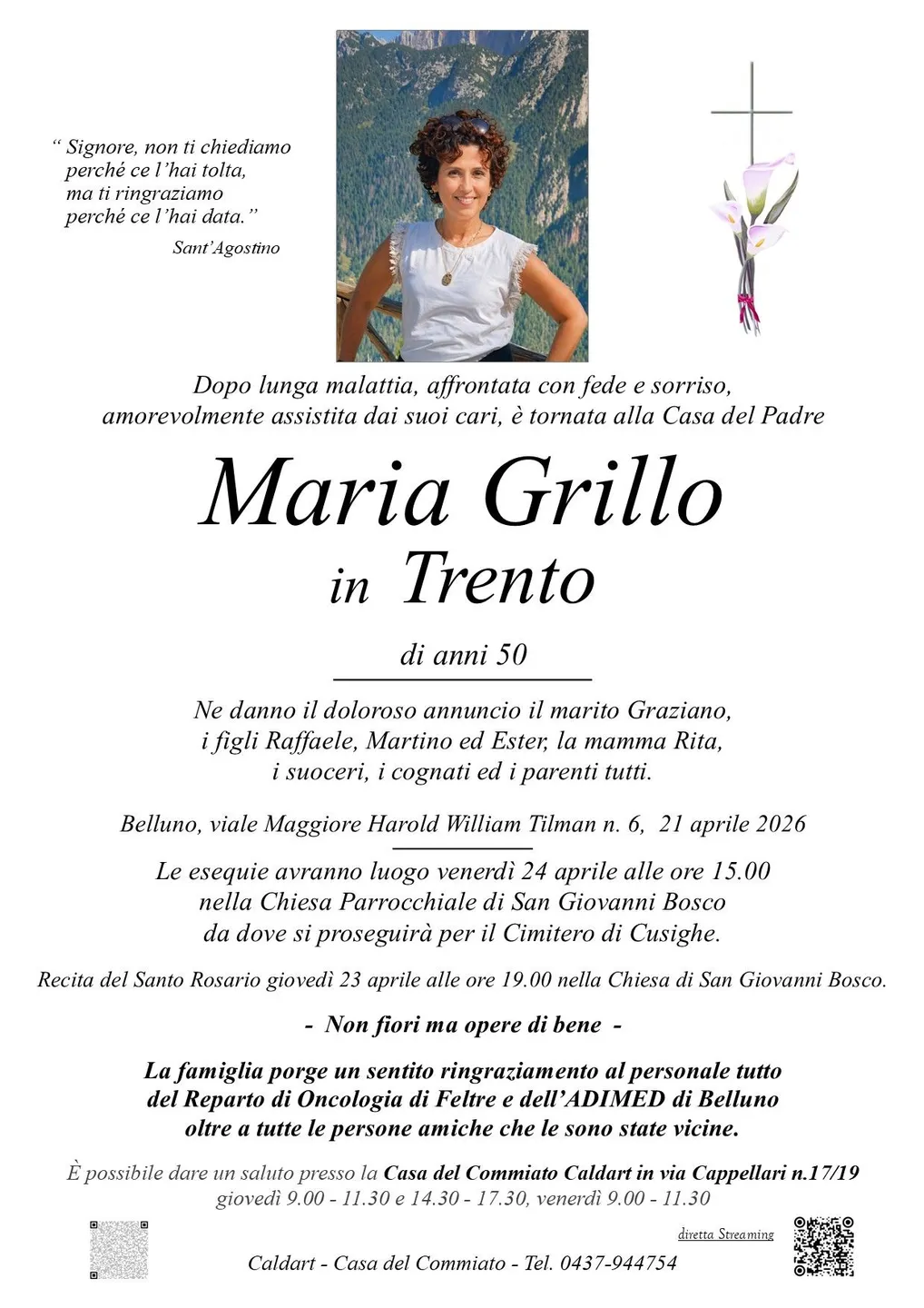 Epigrafe di Maria Grillo