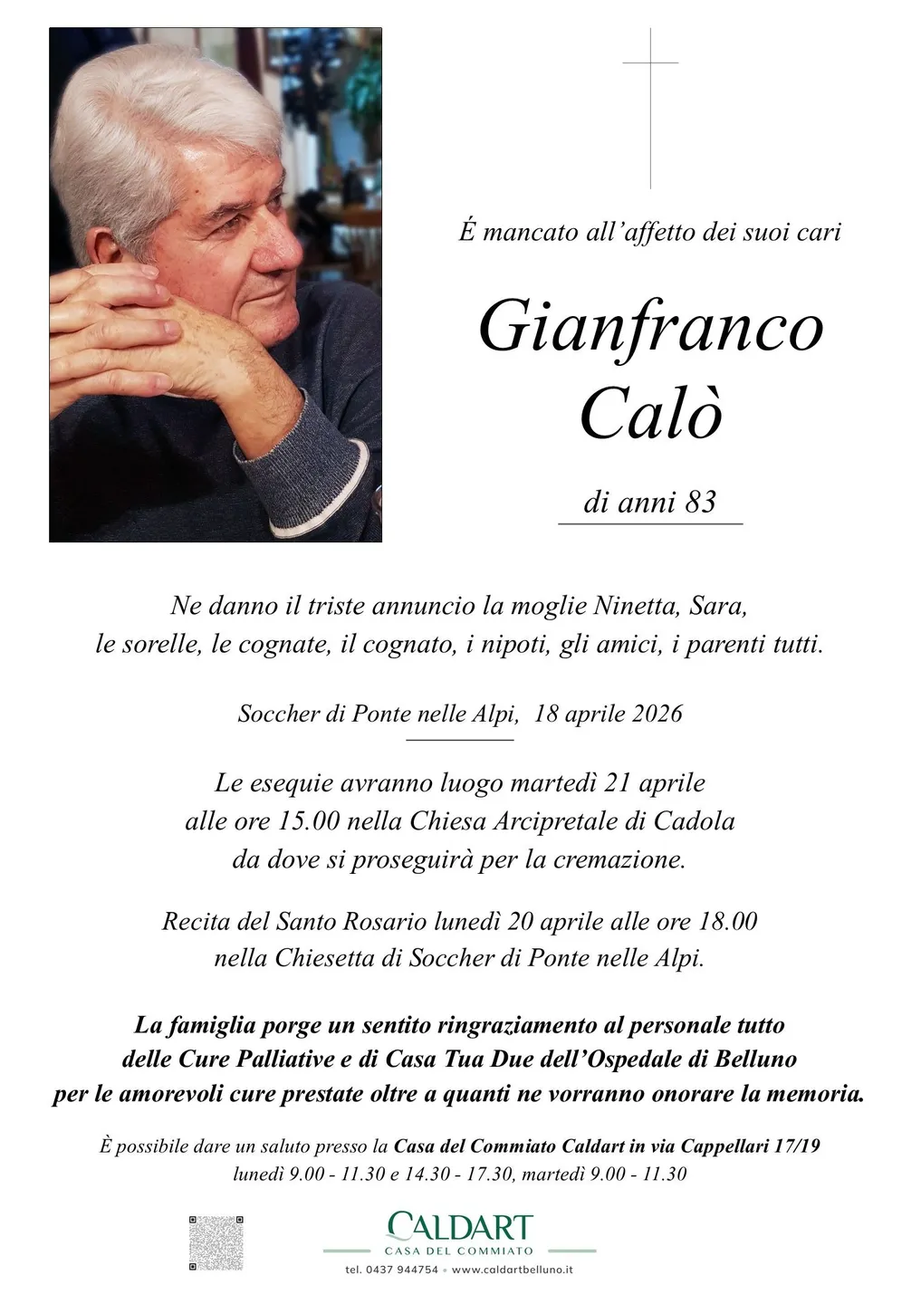 Epigrafe di Gianfranco Calò