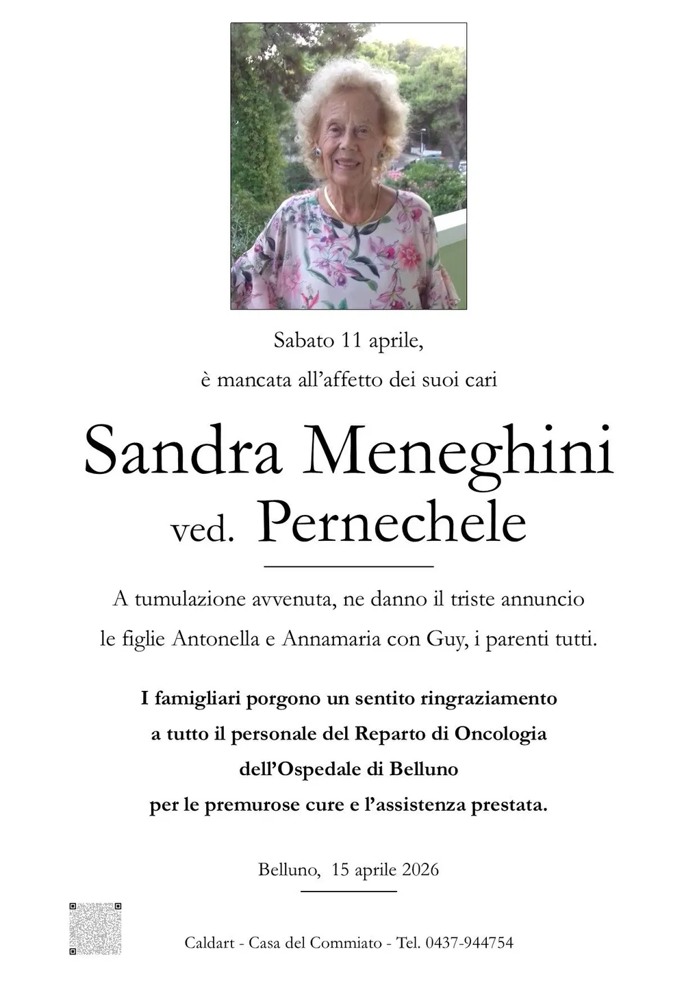 Epigrafe di Sandra Pernechele Menghini