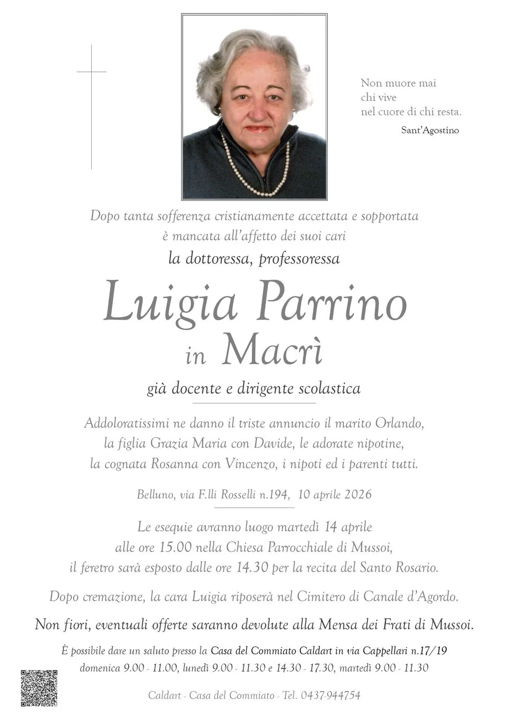 Epigrafe di Luigia Parrino Macri