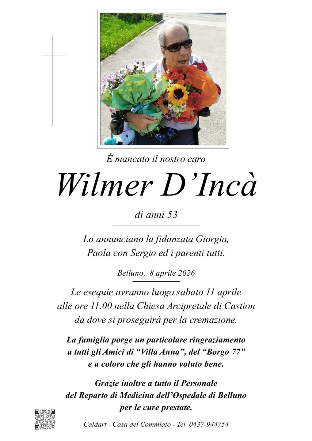 Epigrafe di Wilmer D'Incà