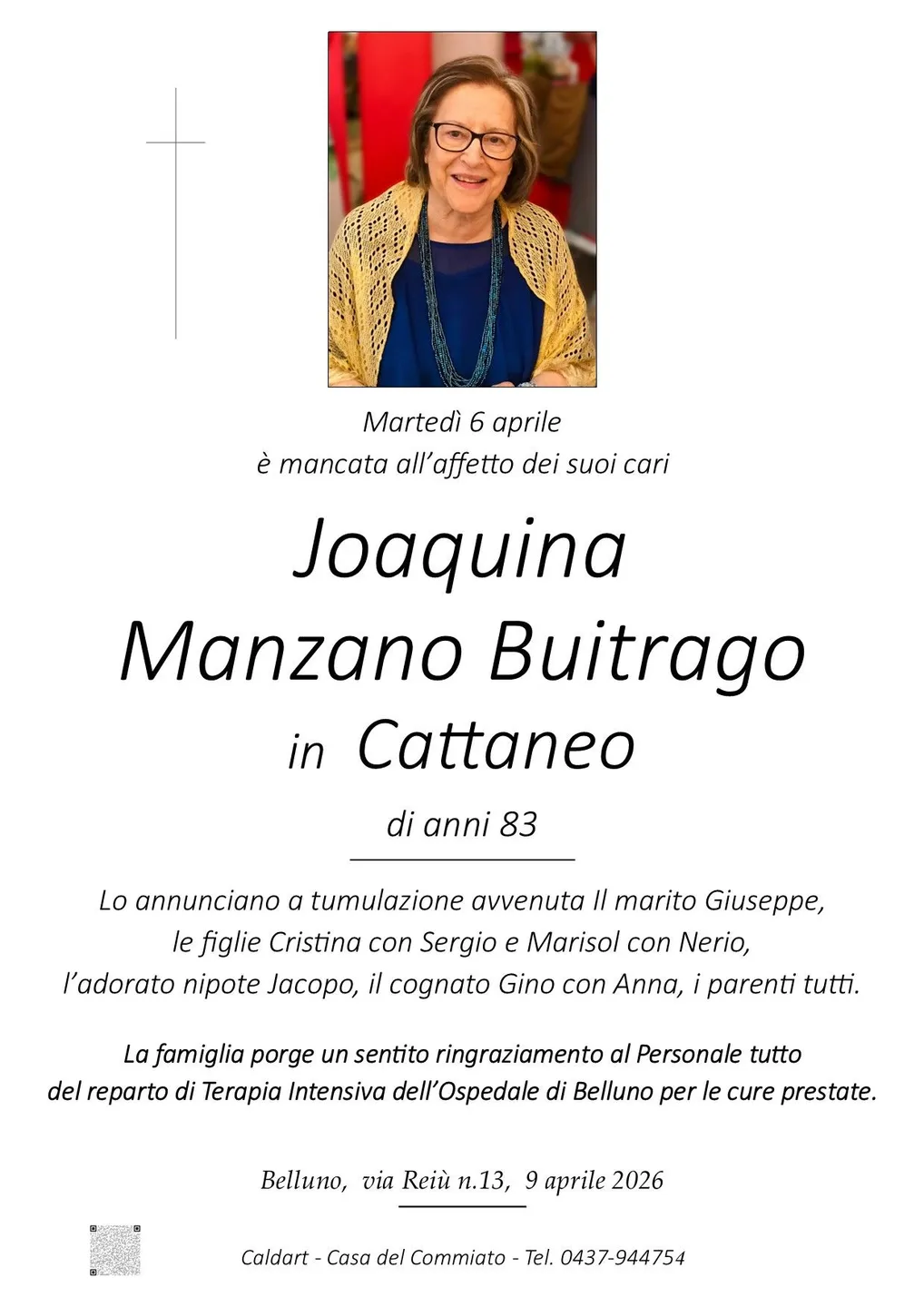 Epigrafe di Joaquina Manzano Buitrago