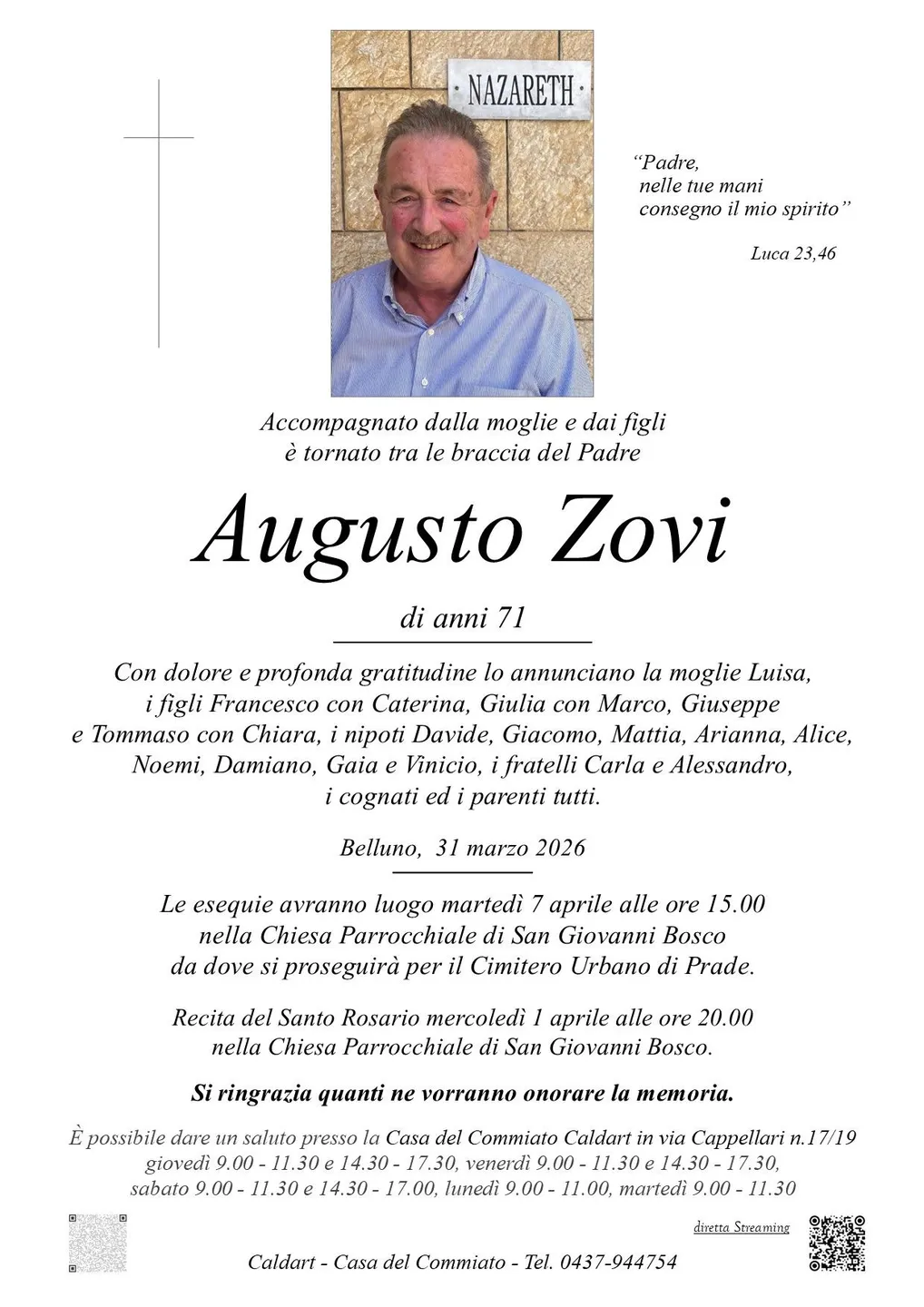 Epigrafe di Augusto Zovi