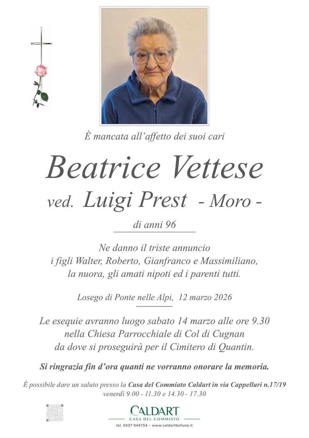 Epigrafe di Beatrice Vettese Moro