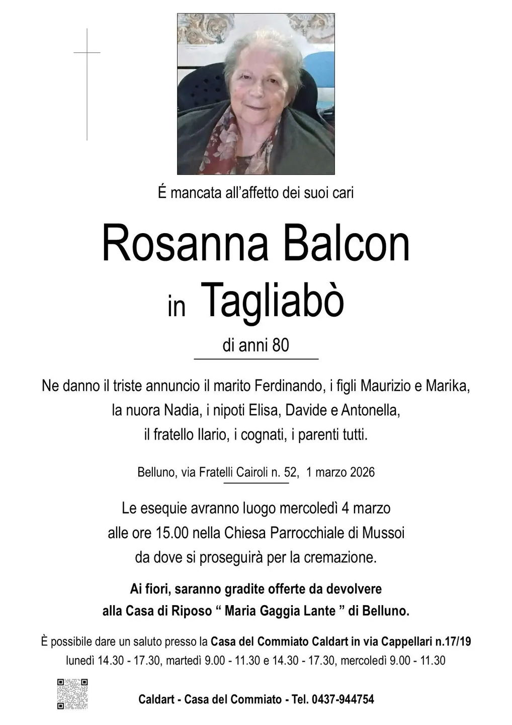 Epigrafe di Rosanna Balcon