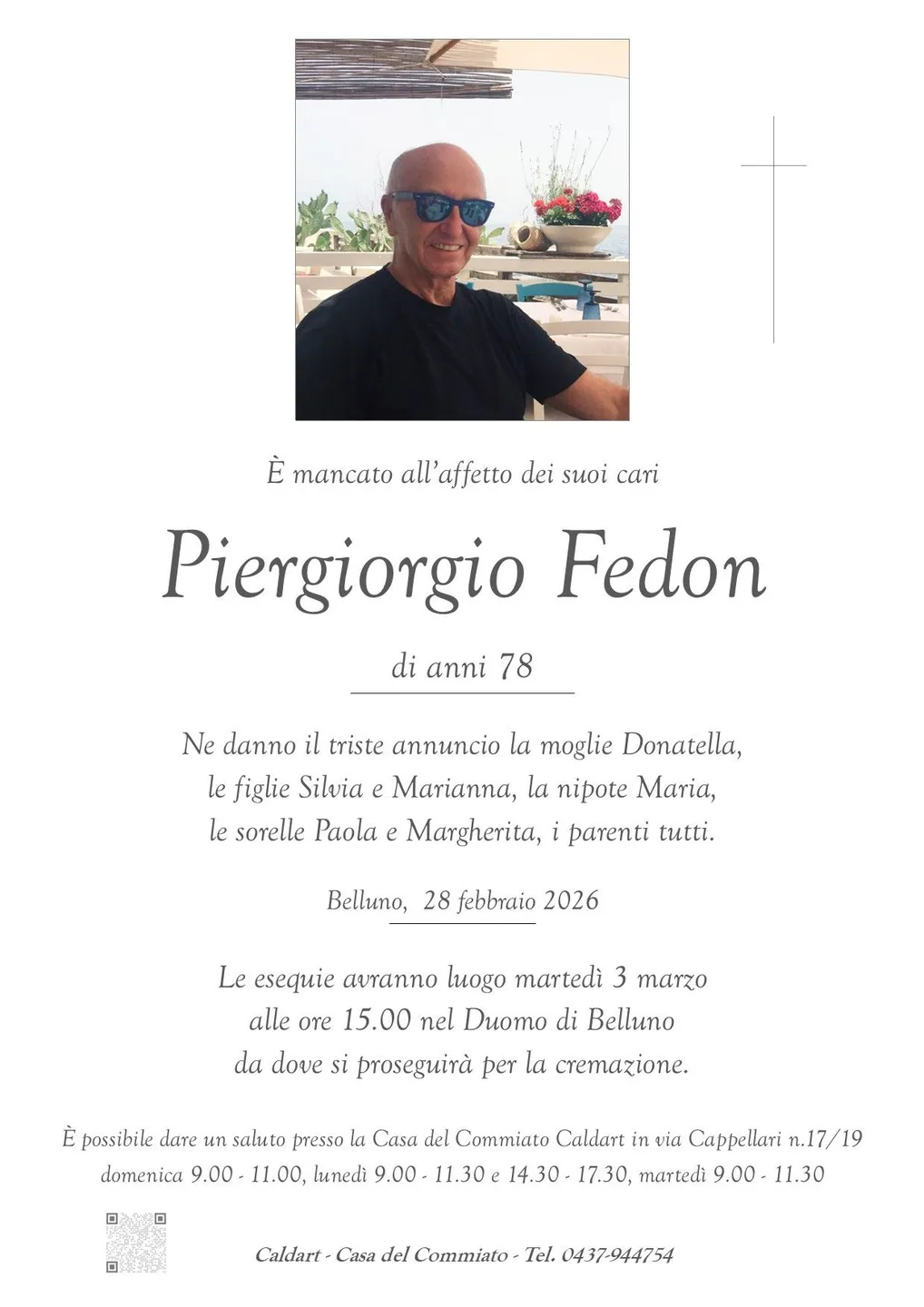 Epigrafe di Piergiorgio Fedon