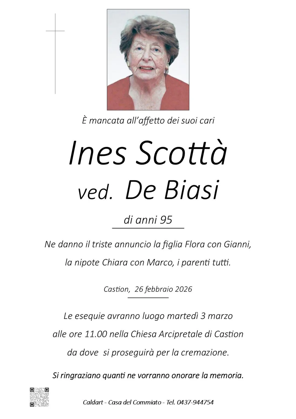 Epigrafe di Ines Scottà De Biasi
