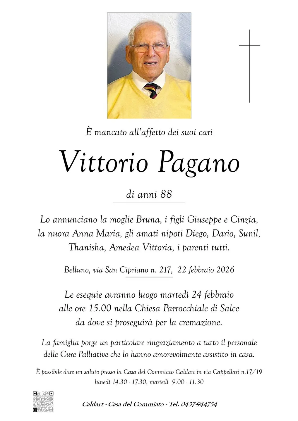 Epigrafe di Vittorio Pagano