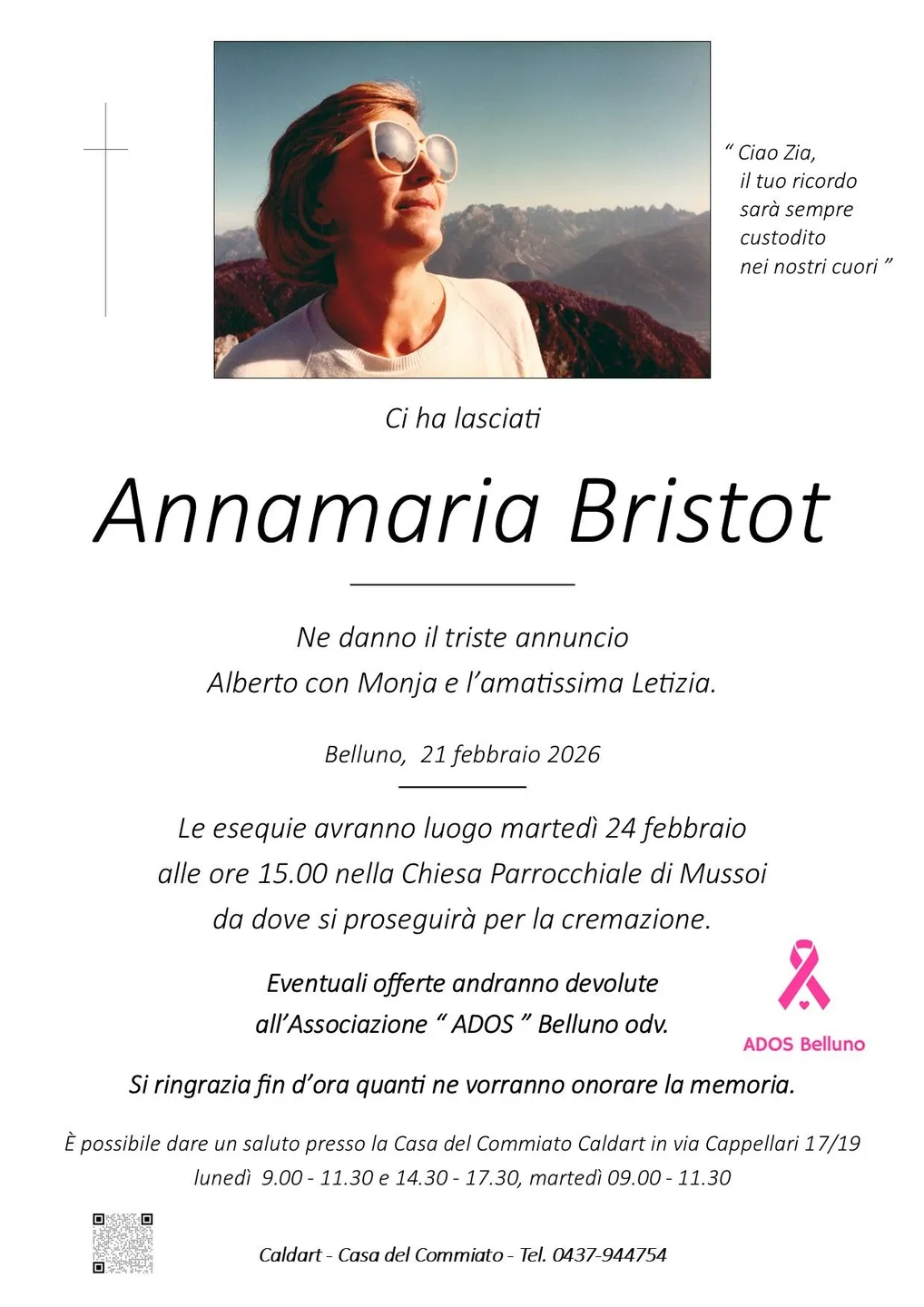Epigrafe di Annamaria Bistot