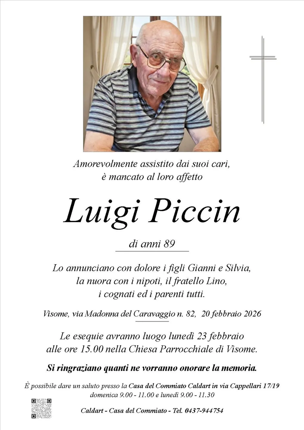 Epigrafe di Luigi Piccin