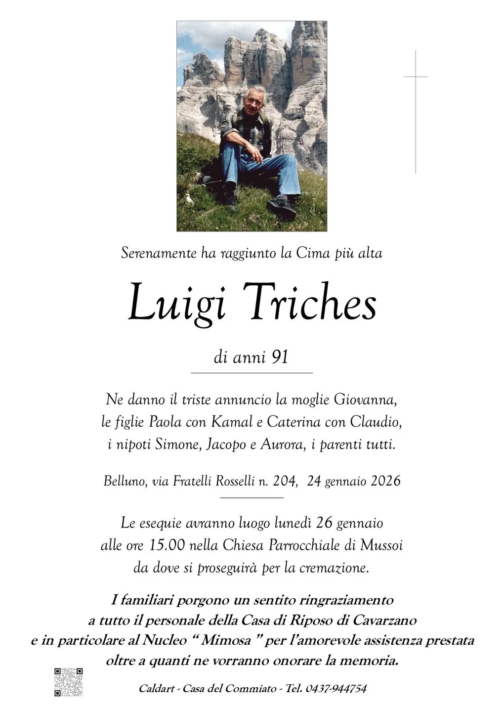 Epigrafe di Luigi Triches