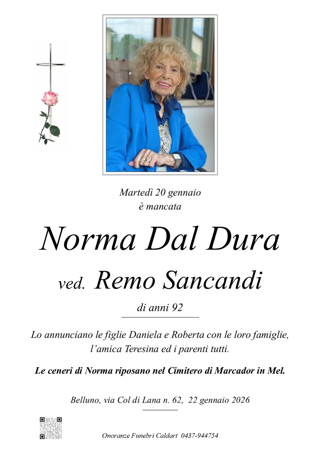 Epigrafe di Norma Dal Dura Sancandi