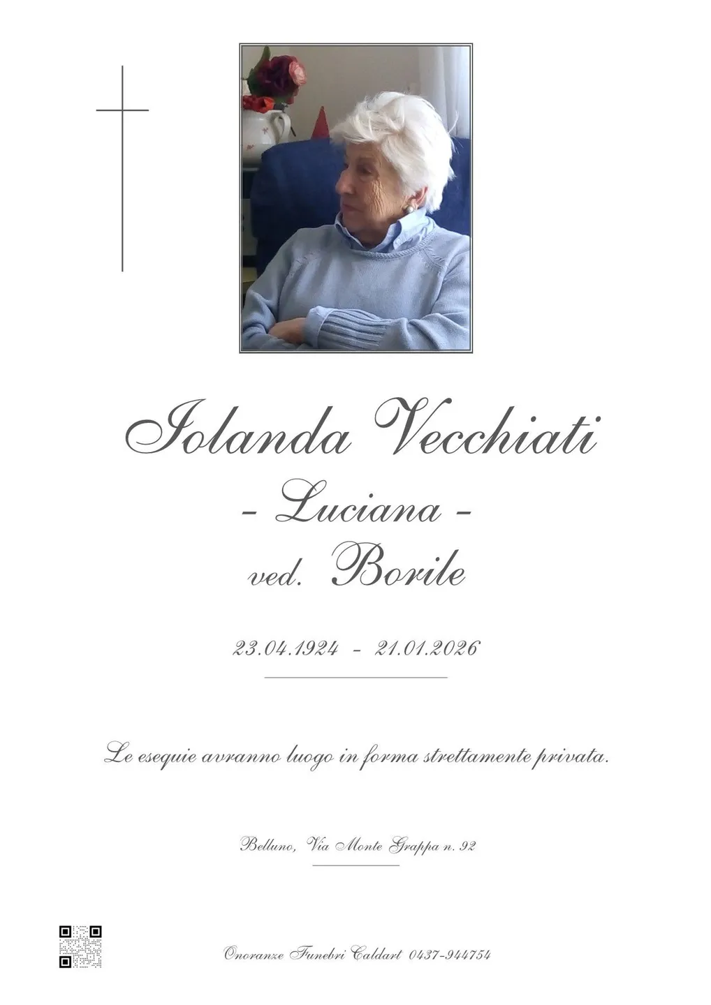 Epigrafe di Iolanda Luciana Vecchiati Borile