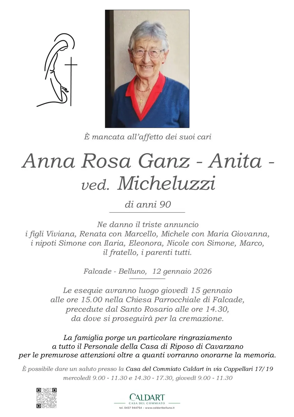 Epigrafe di Anna Rosa Ganz Ved. Micheluzzi
