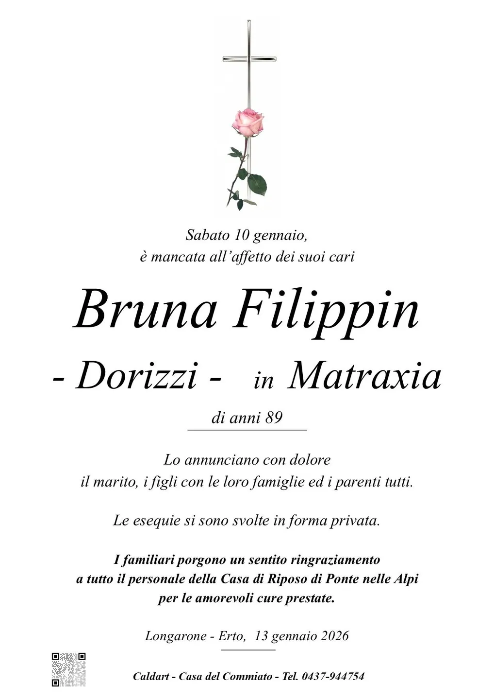 Epigrafe di Bruna Filippin Dorizzi