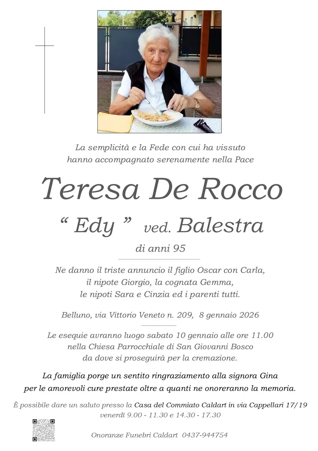 Epigrafe di Teresa De Rocco