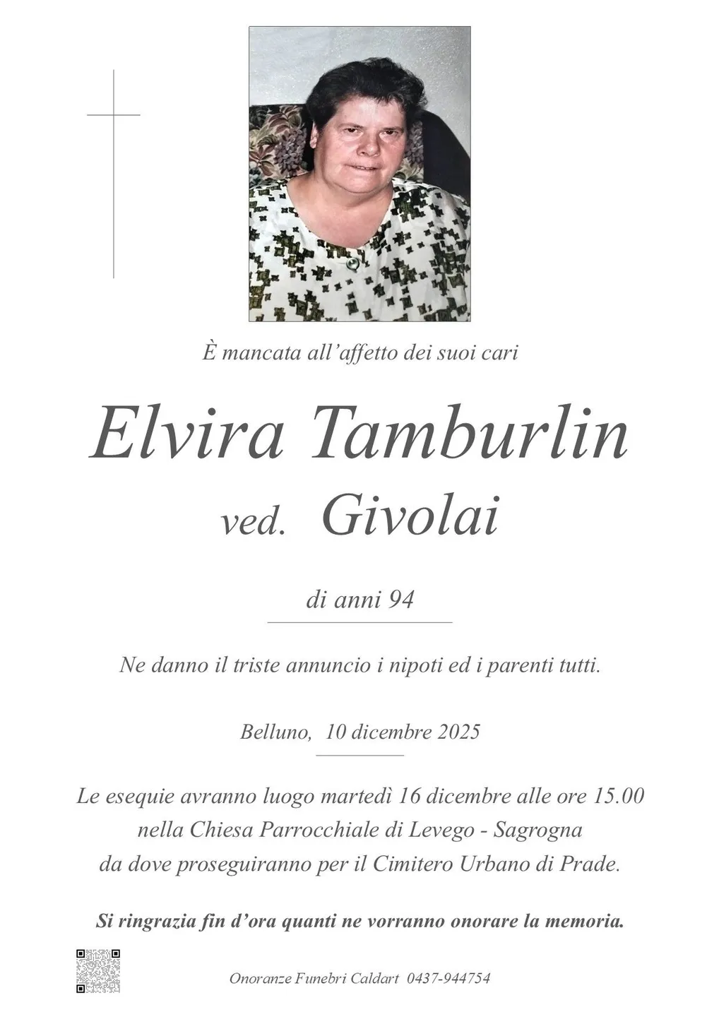 Epigrafe di Elvira Tamburlin Ved. Givolai