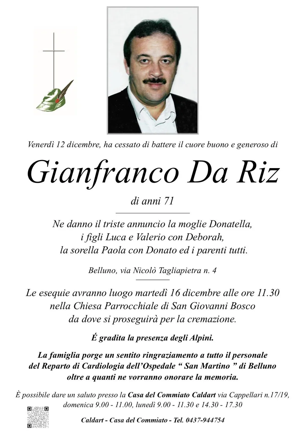 Epigrafe di Gianfranco Da Riz