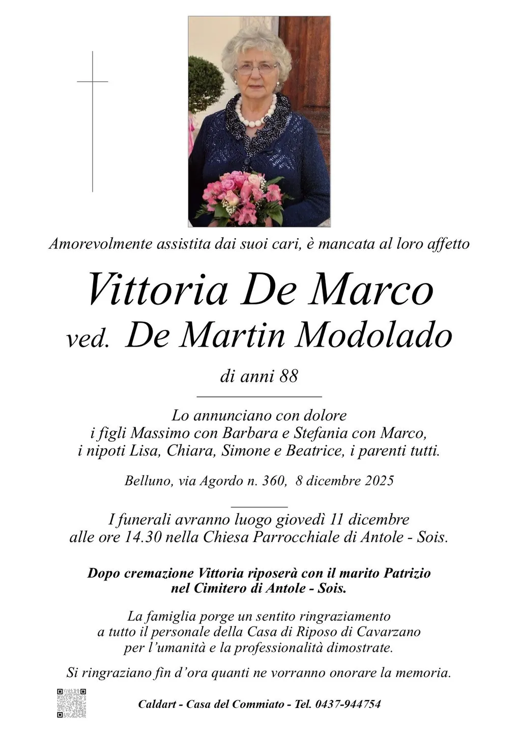 Epigrafe di Vittoria De Marco