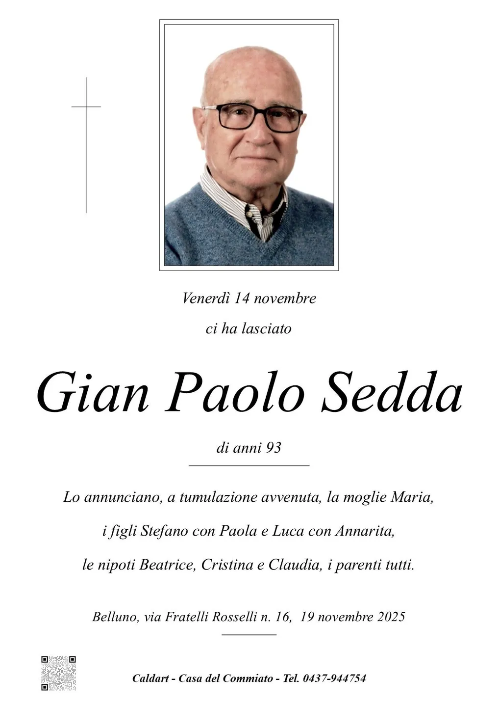 Epigrafe di Gian Paolo Sedda