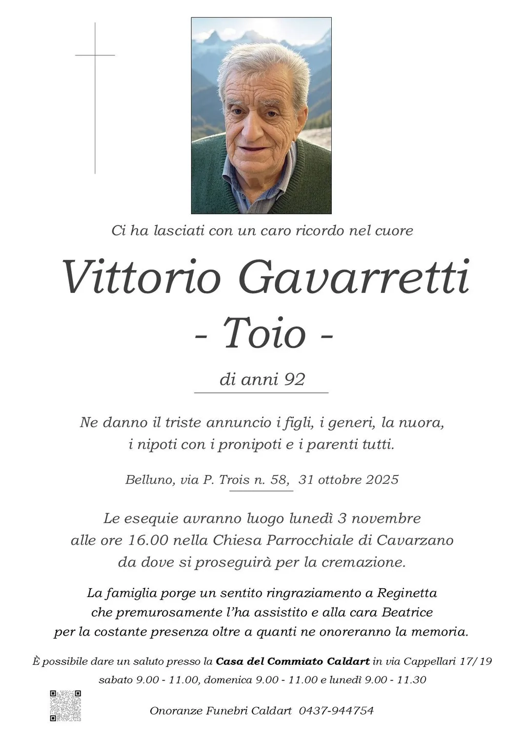 Epigrafe di Vittorio Gavarretti