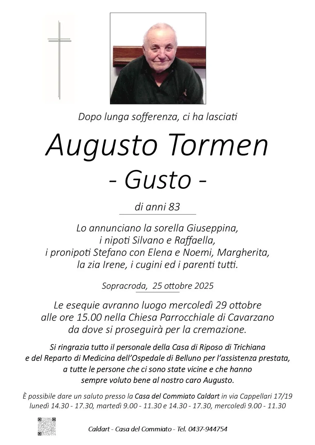 Epigrafe di Augusto Tormen Gusto