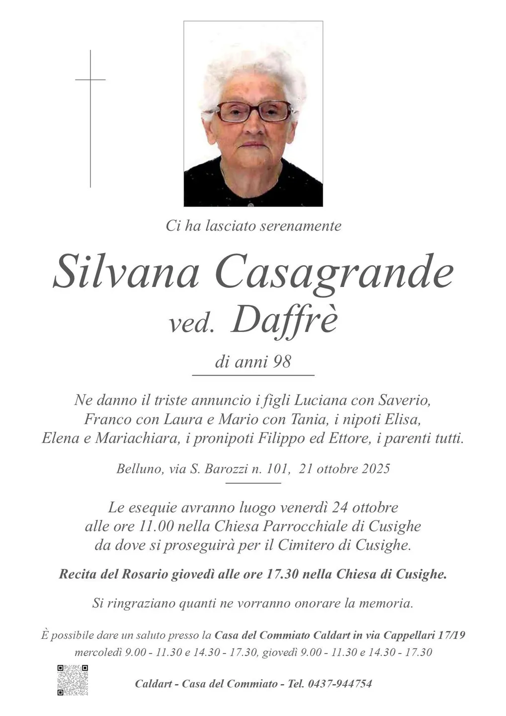 Epigrafe di Silvana Casagrande Daffrè