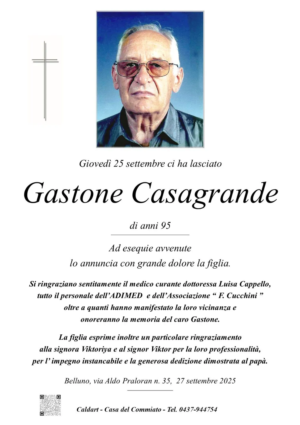 Epigrafe di Gastone Casagrande