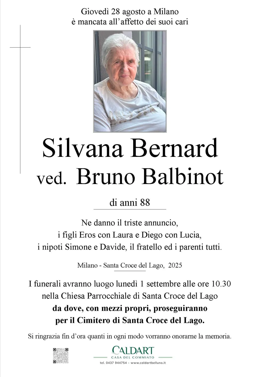 Epigrafe di Silvana Bernard Balbinot